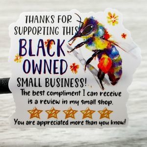 8/$20 1.5" Thank You Stickers 50ct Labels Black Owned Small Business